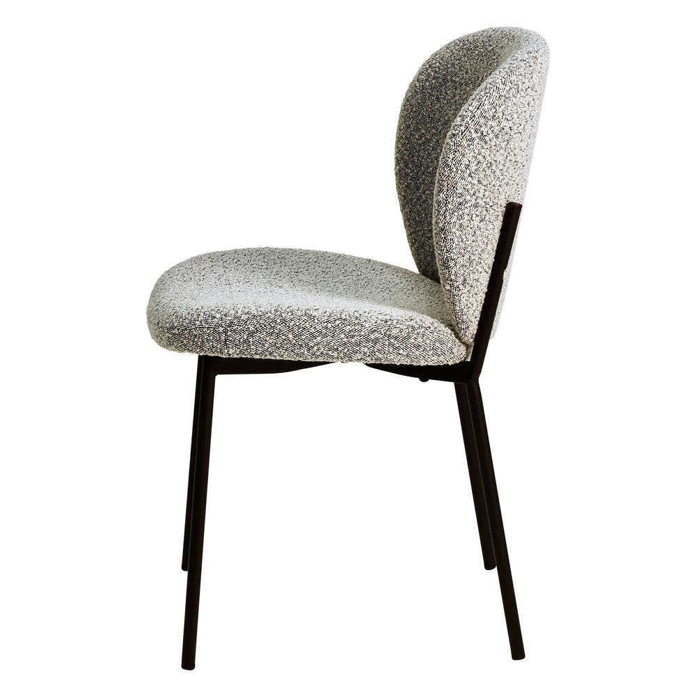 Chaise repas effet laine bouclée blanche Alba