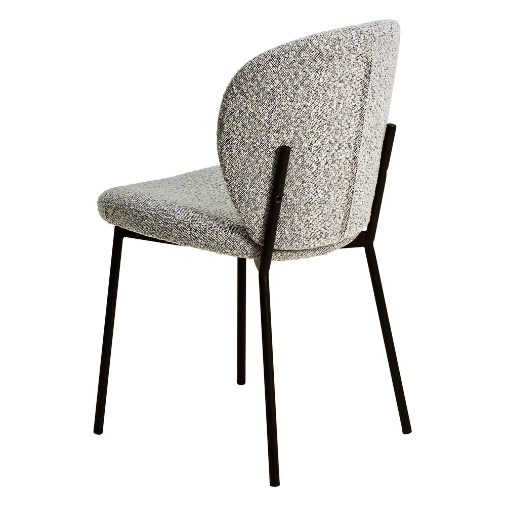 Chaise repas effet laine bouclée blanche Alba