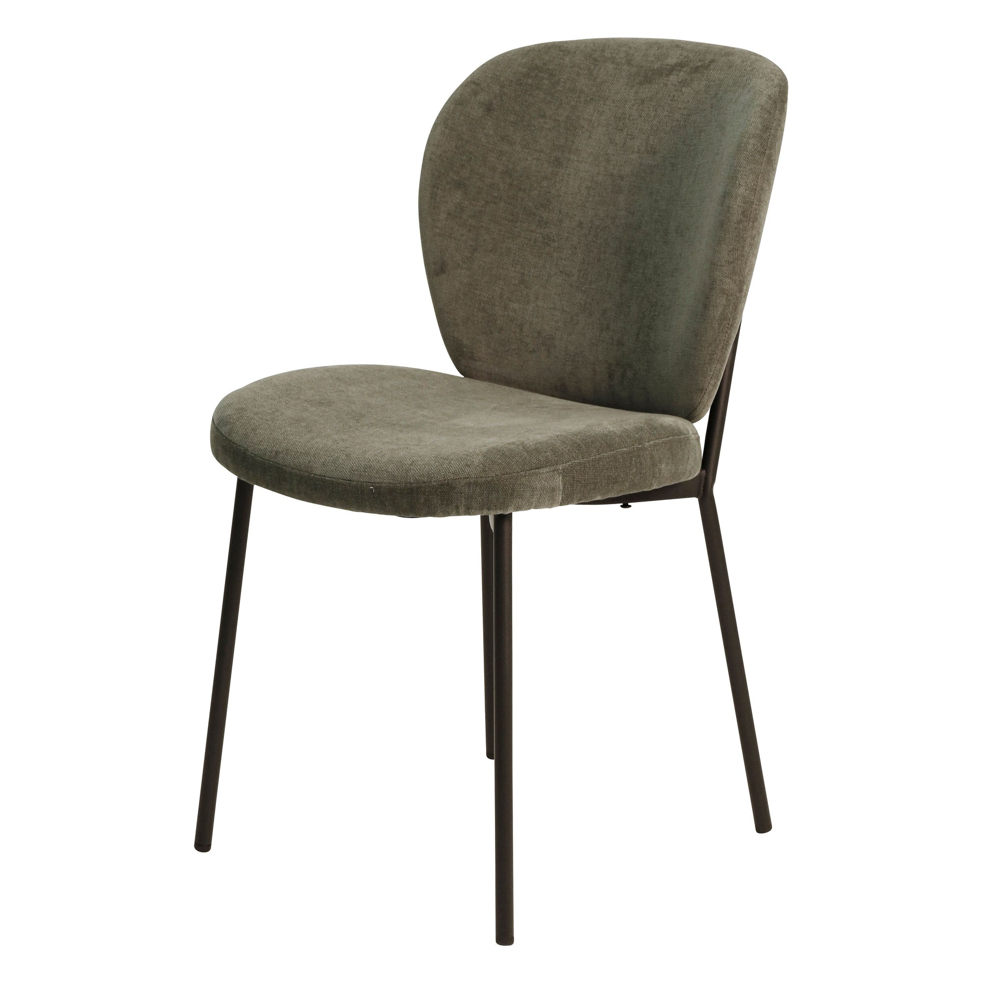Chaise repas tissu vert foncé Alba