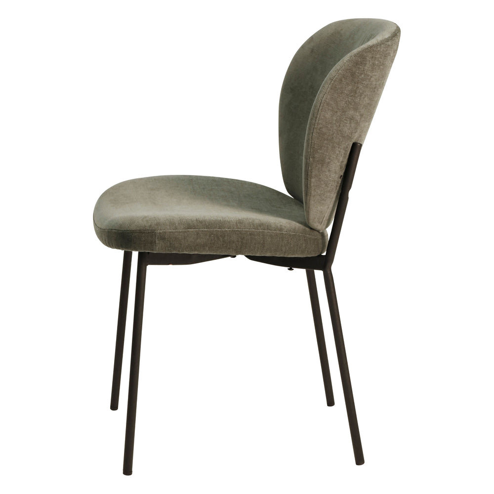 Chaise repas tissu vert foncé Alba