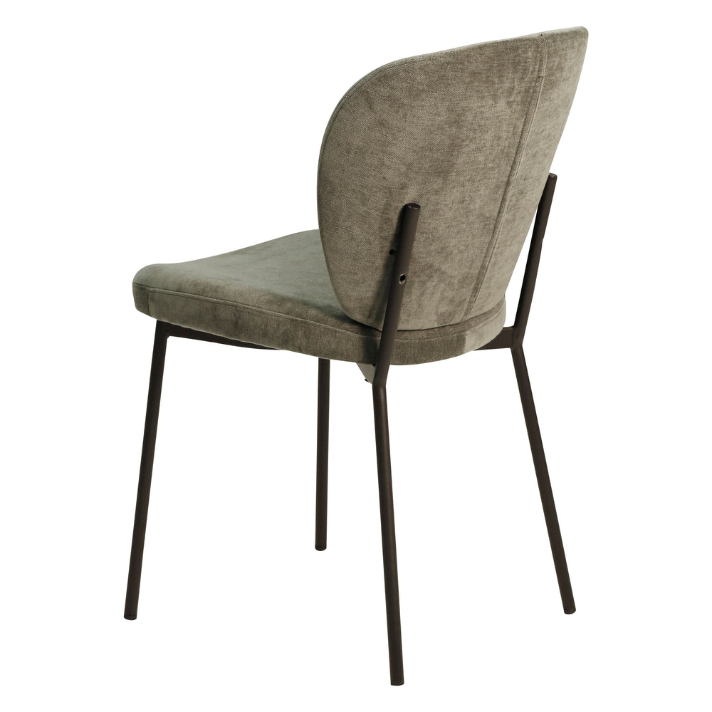 Chaise repas tissu vert foncé Alba