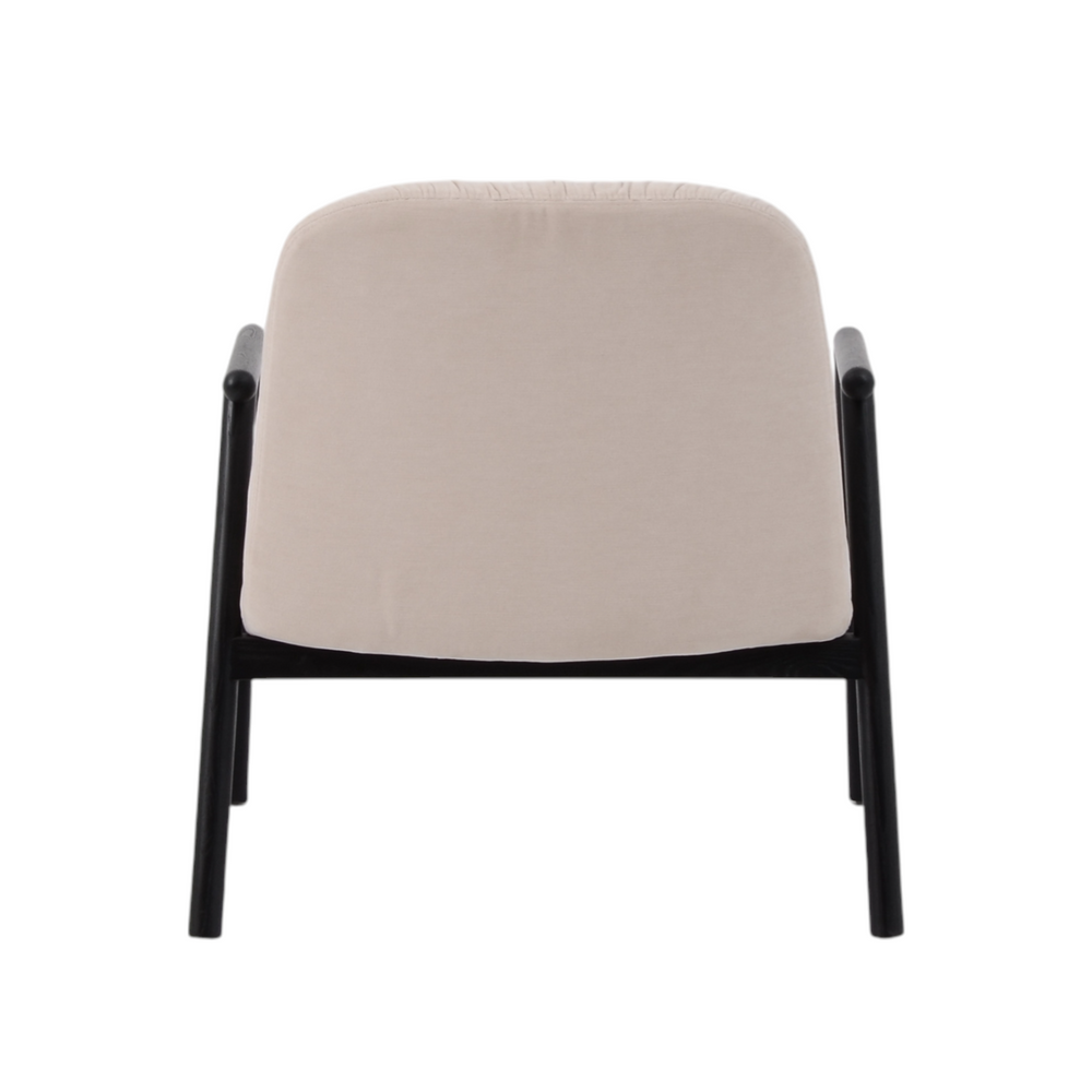 Fauteuil avec accoudoir en tissu beige