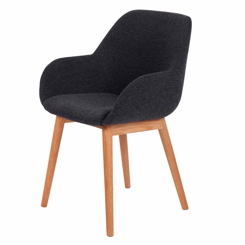 Chaise accoudoirs tissu bleu foncé ALTEA