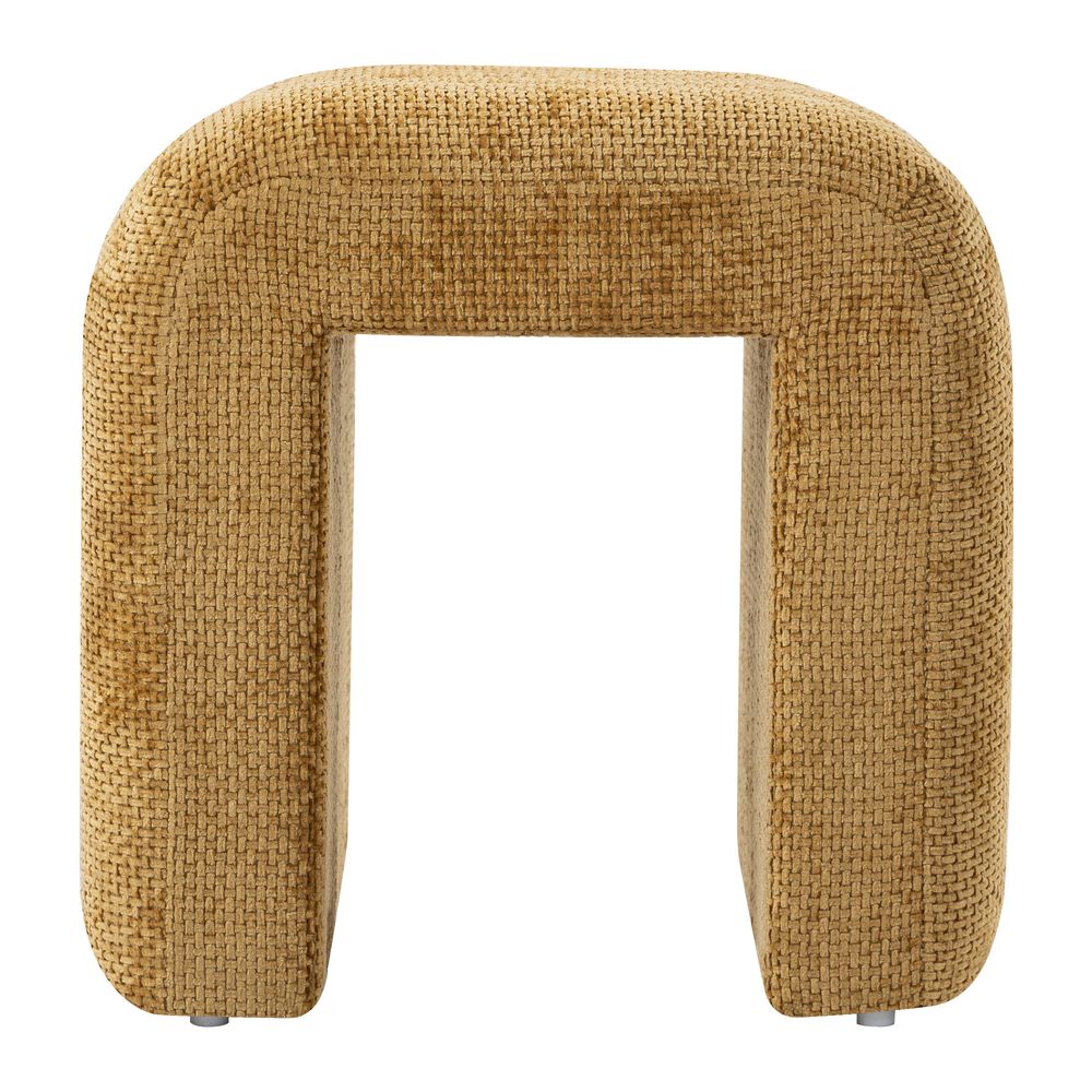 Pouf tissu chenillé miel