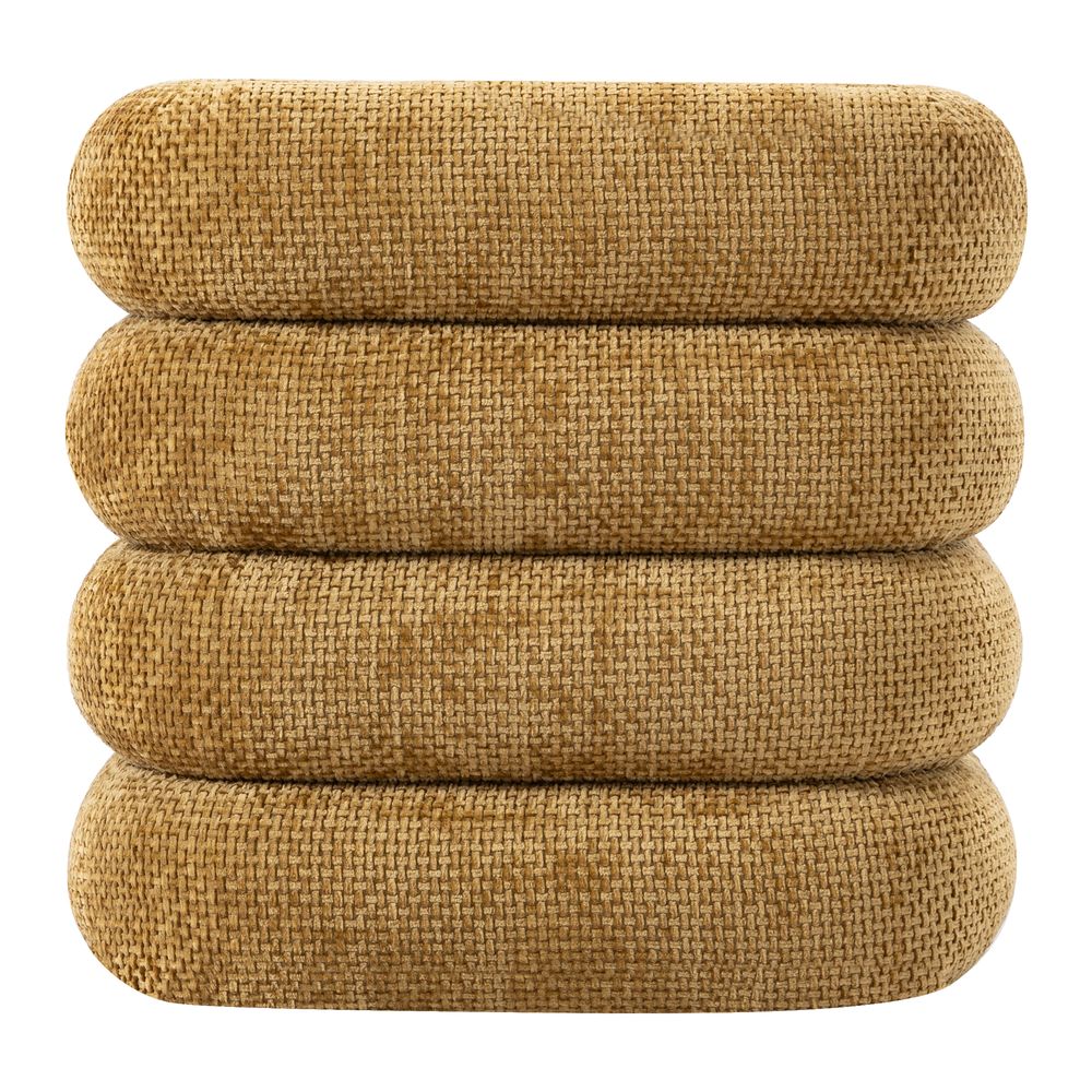 Pouf tissu chenillé miel
