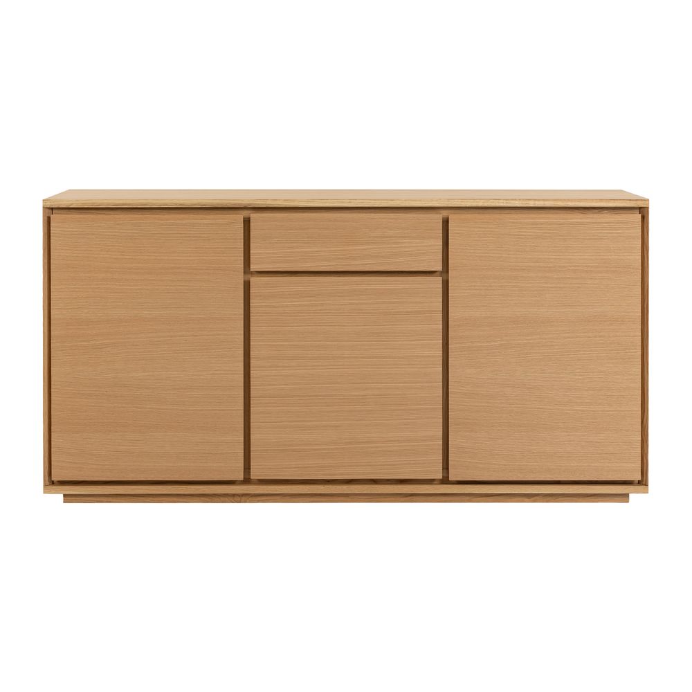Meuble bas 3 portes placage chêne naturel
