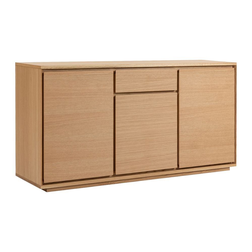 Meuble bas 3 portes placage chêne naturel