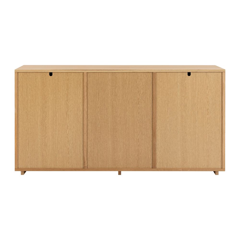 Meuble bas 3 portes placage chêne naturel