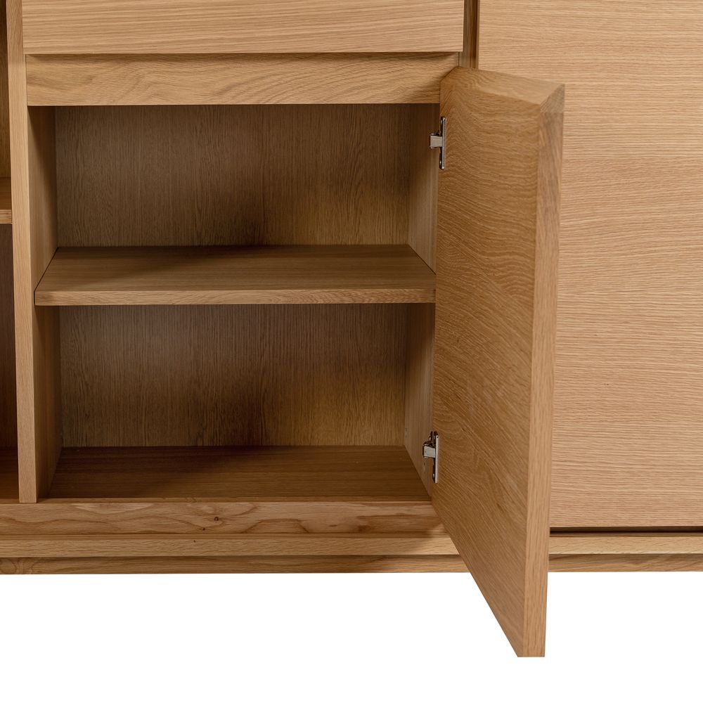 Meuble bas 3 portes placage chêne naturel