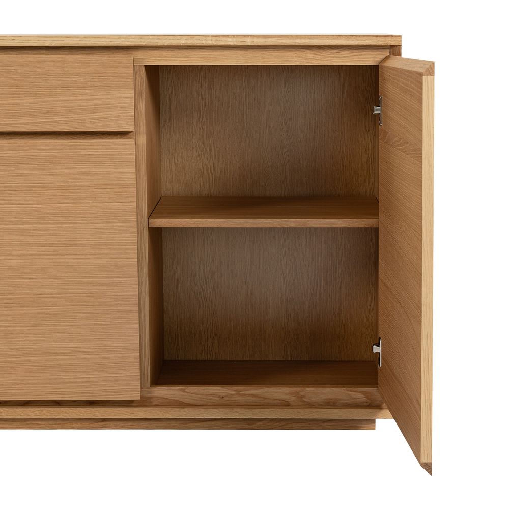 Meuble bas 3 portes placage chêne naturel