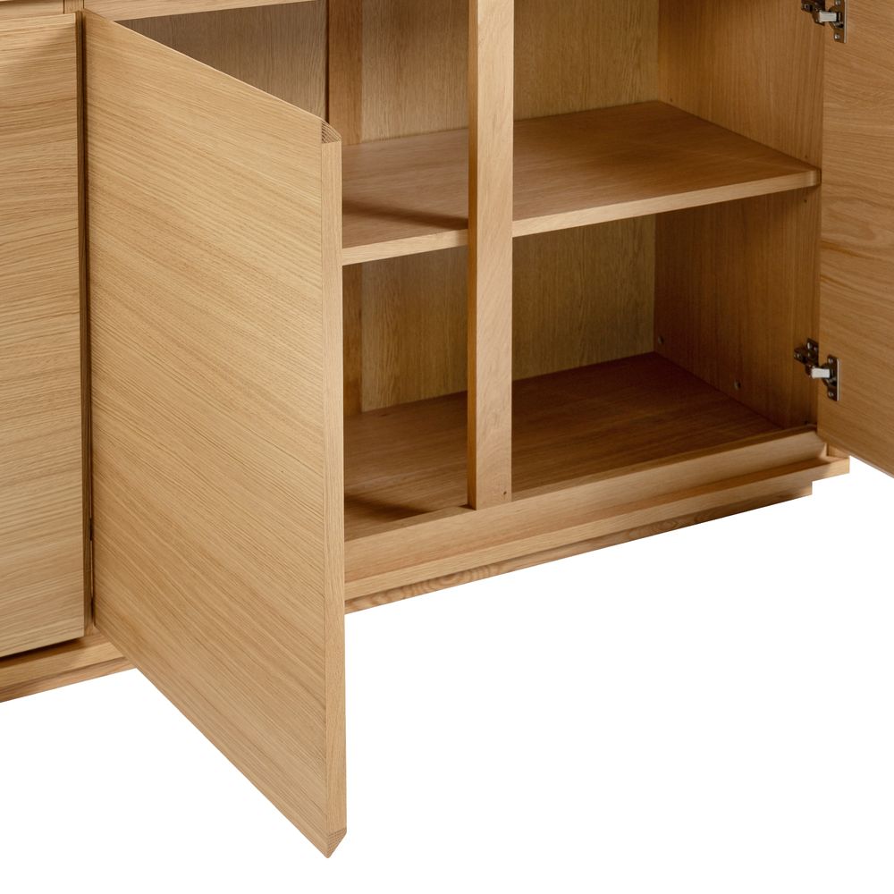 Meuble bas 4 portes placage chêne naturel