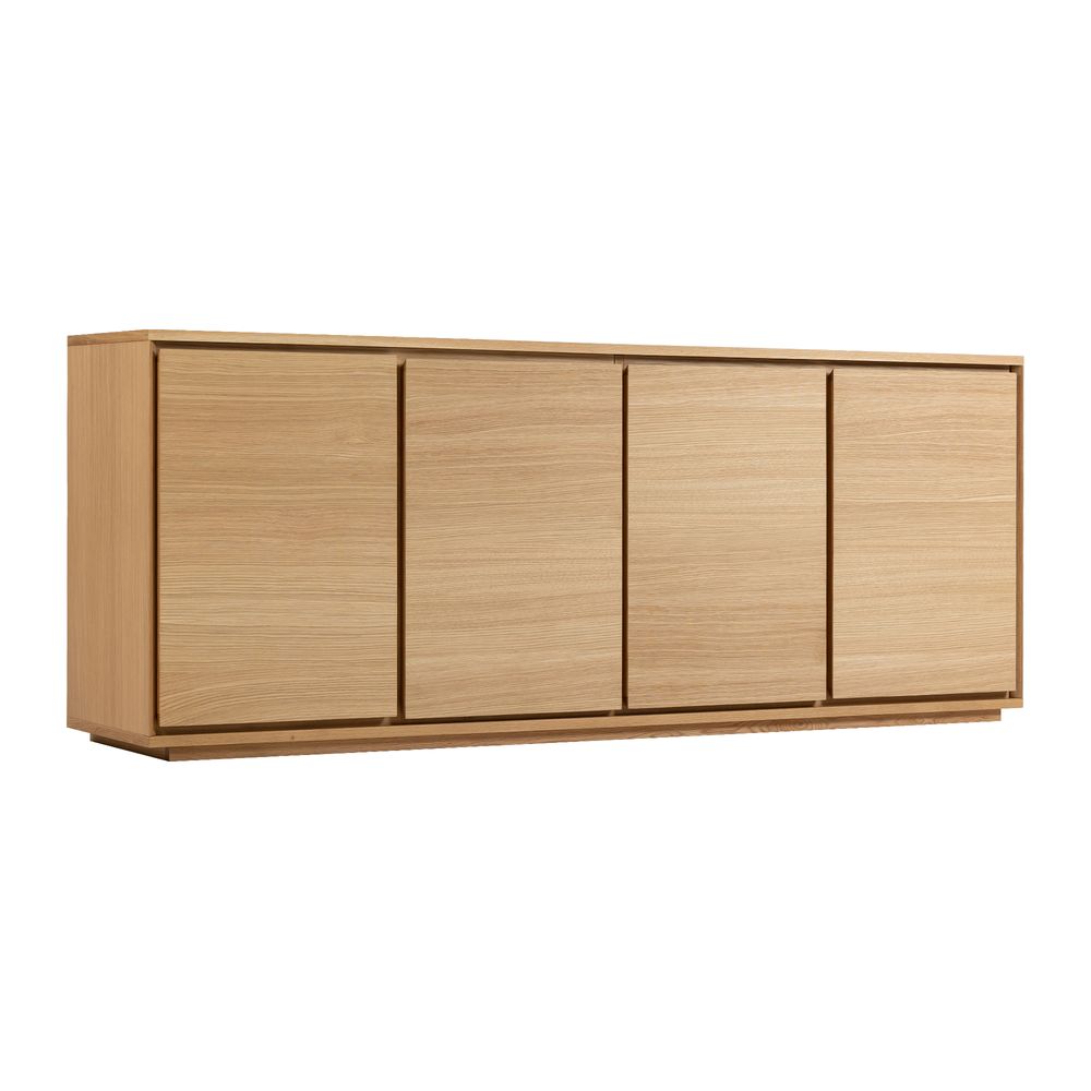 Meuble bas 4 portes placage chêne naturel
