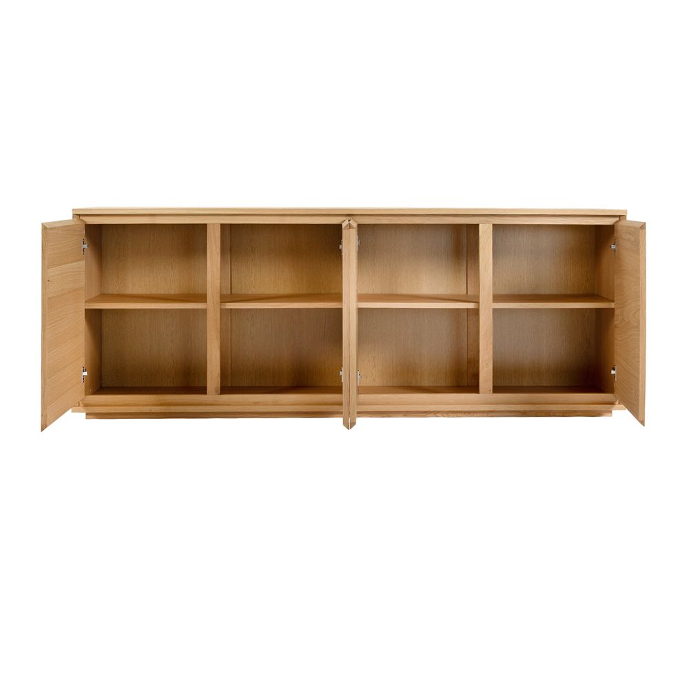 Meuble bas 4 portes placage chêne naturel