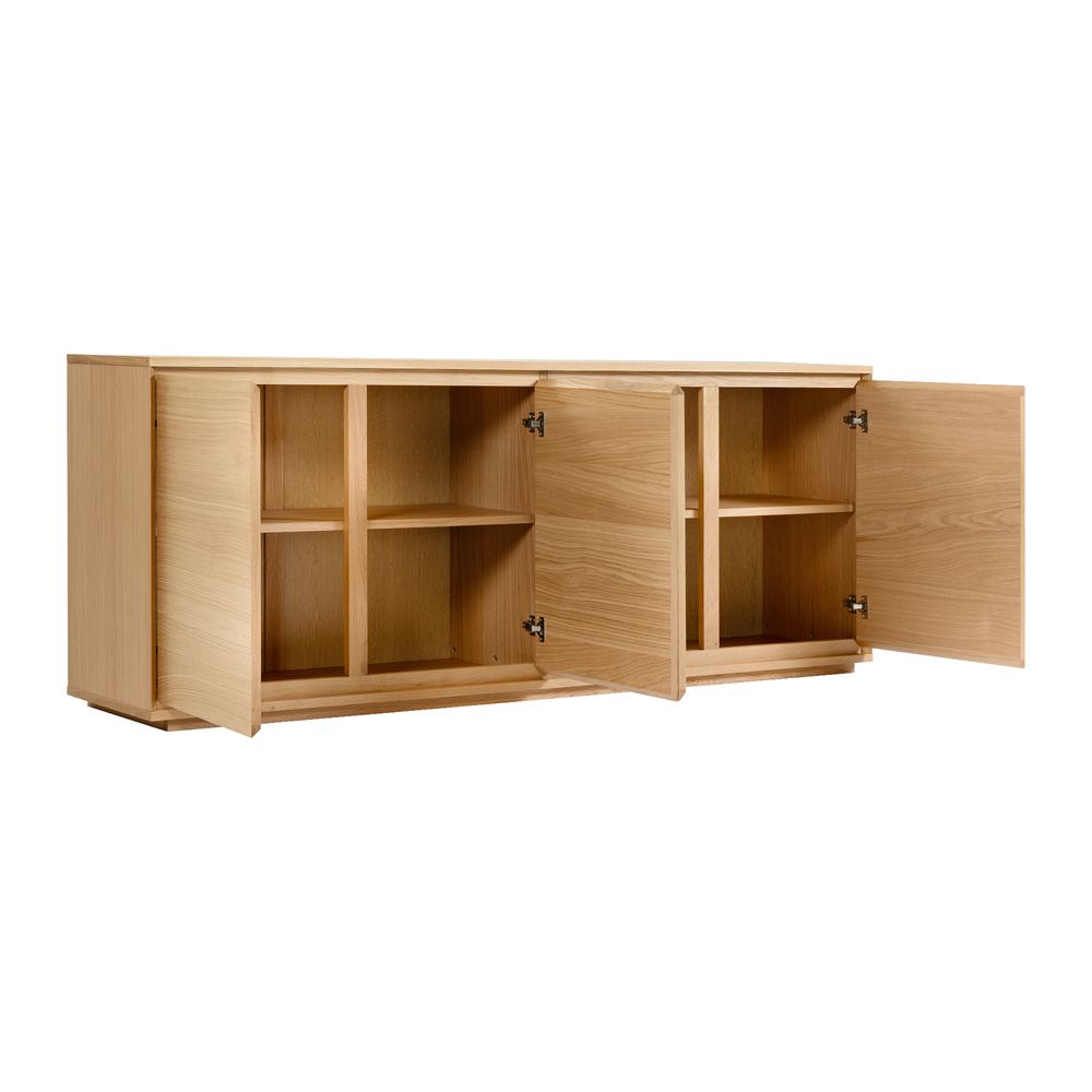 Meuble bas 4 portes placage chêne naturel