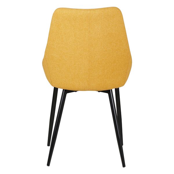 Chaise tissu jaune moutarde piètement métal noir BARI