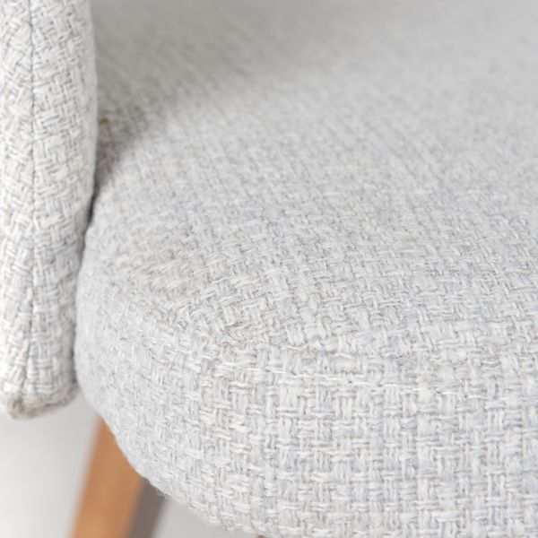 Chaise accoudoirs en tissu gris clair Kyo