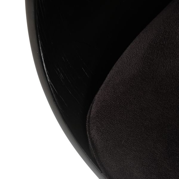 Chaise design accoudoirs velours noir Kyo