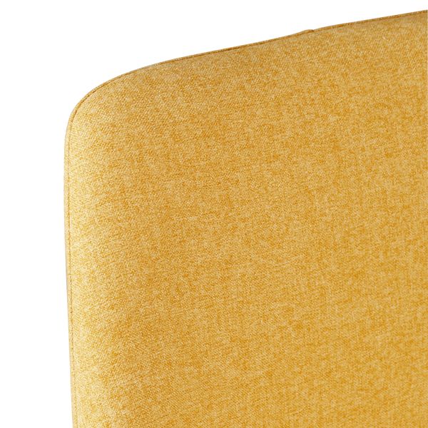 Chaise plan de travail tissu jaune moutarde pieds métal BARI