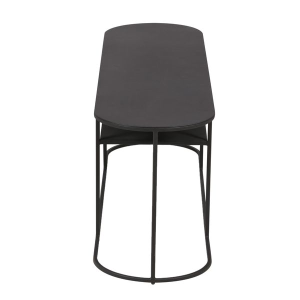 Table basse en métal noir ovale 120 cm GRAYSON