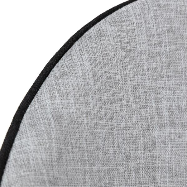 Chaise plan de travail design tissu gris clair surpiqué noir h 65cm Maya