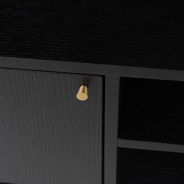 Meuble TV 160 cm plaqué chêne noir Verona