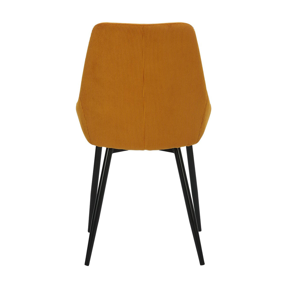 Chaise en velours côtelé jaune curry BARI