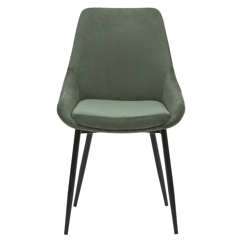 Chaise en velours côtelé vert kaki BARI