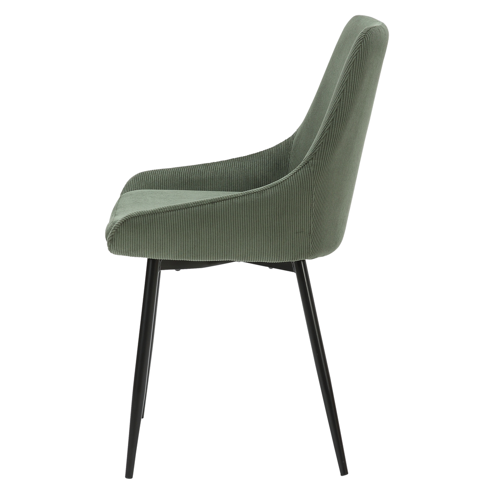 Chaise en velours côtelé vert kaki BARI