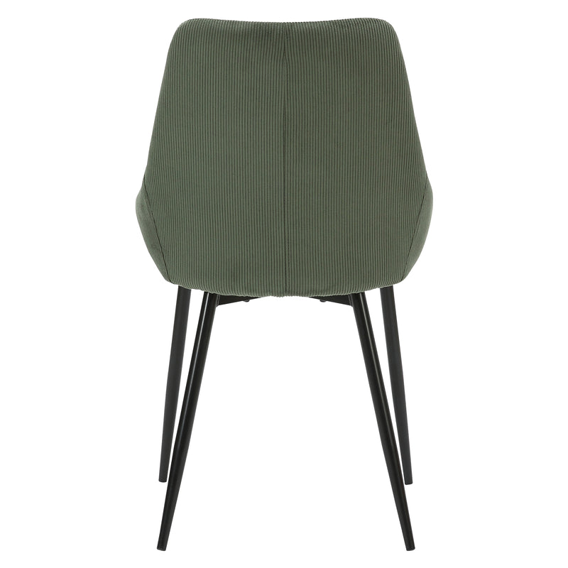 Chaise en velours côtelé vert kaki BARI