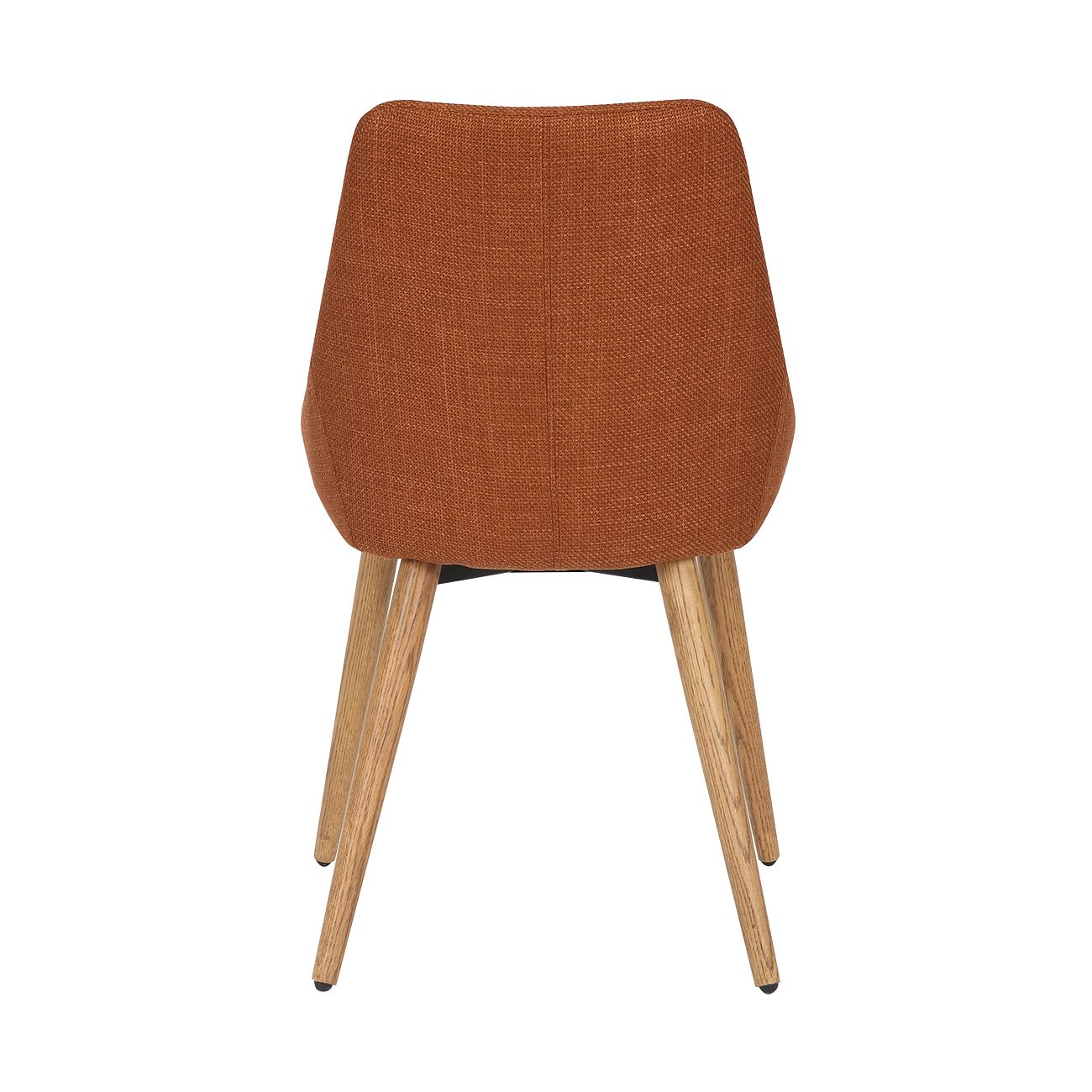 Chaise repas tissu cognac pieds chêne foncé BARI