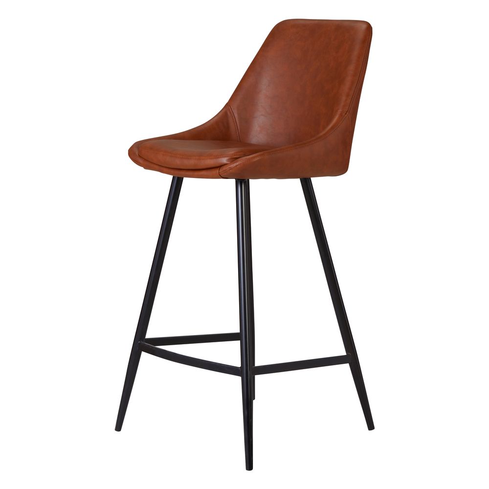 Chaise de bar pu marron