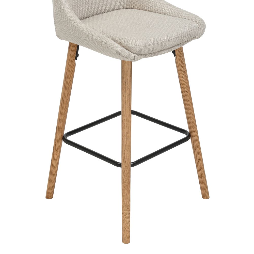 Chaise snack en tissu crème pied chêne