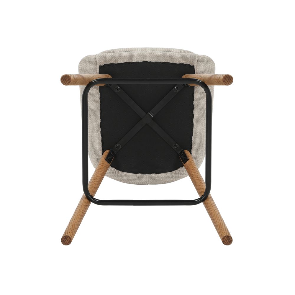 Chaise snack en tissu crème pied chêne