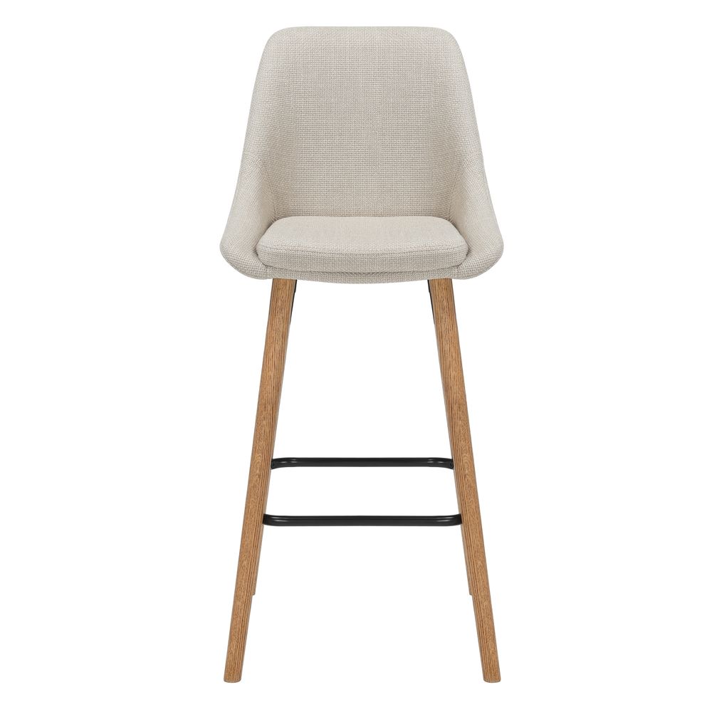 Chaise snack en tissu crème pied chêne