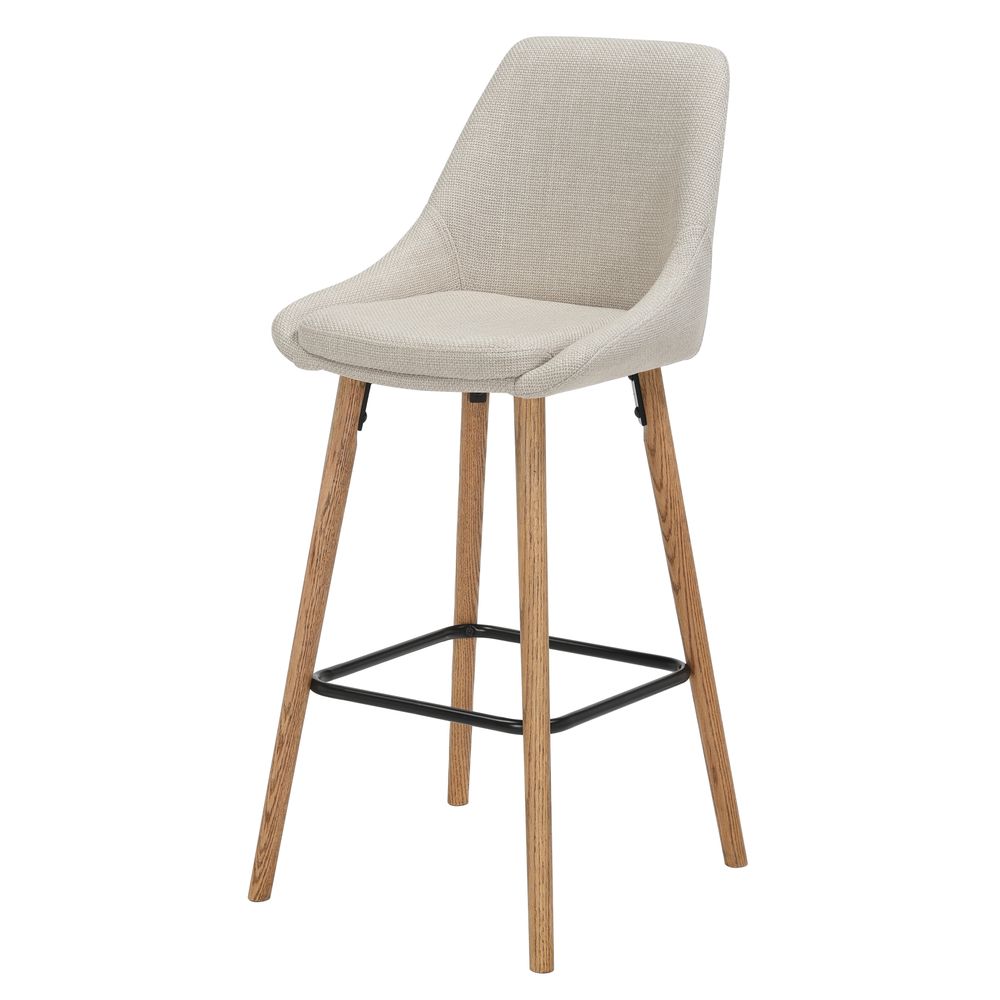Chaise snack en tissu crème pied chêne