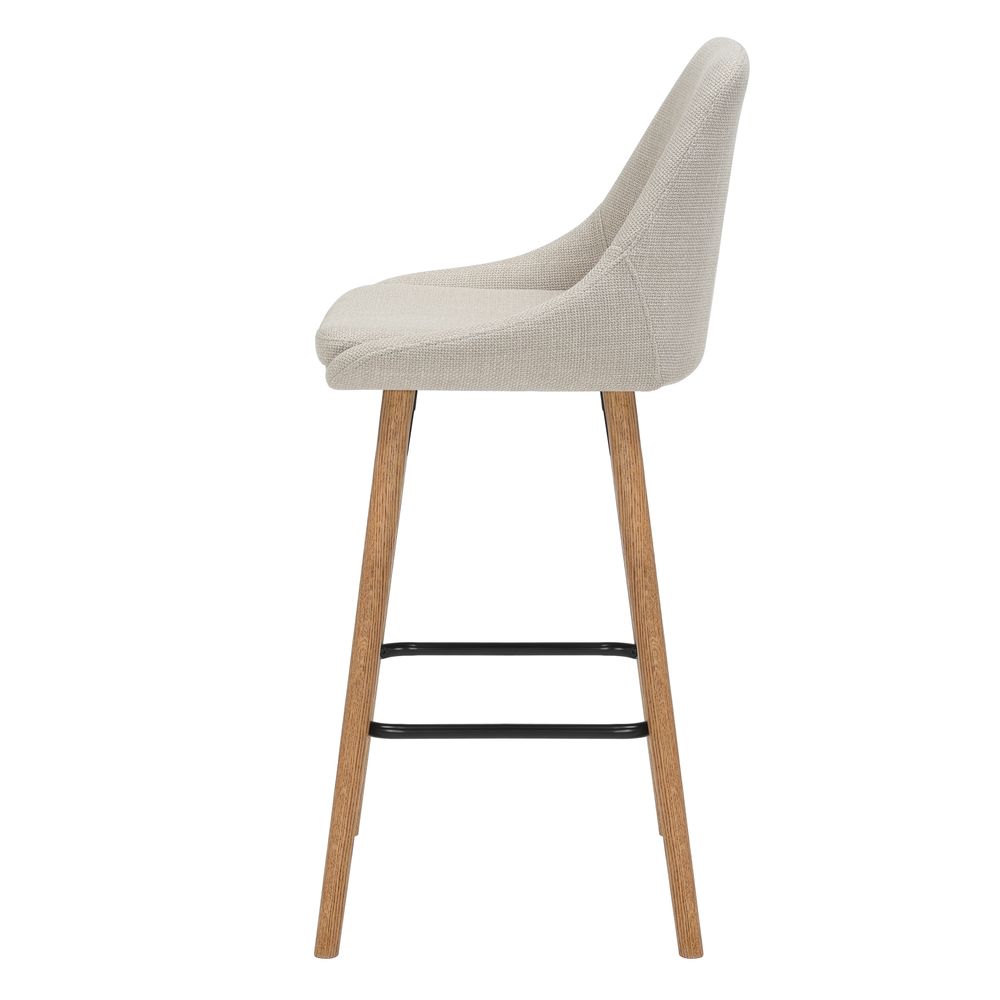 Chaise snack en tissu crème pied chêne