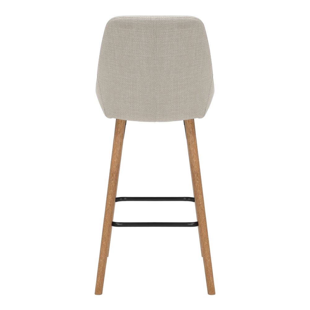 Chaise snack en tissu crème pied chêne