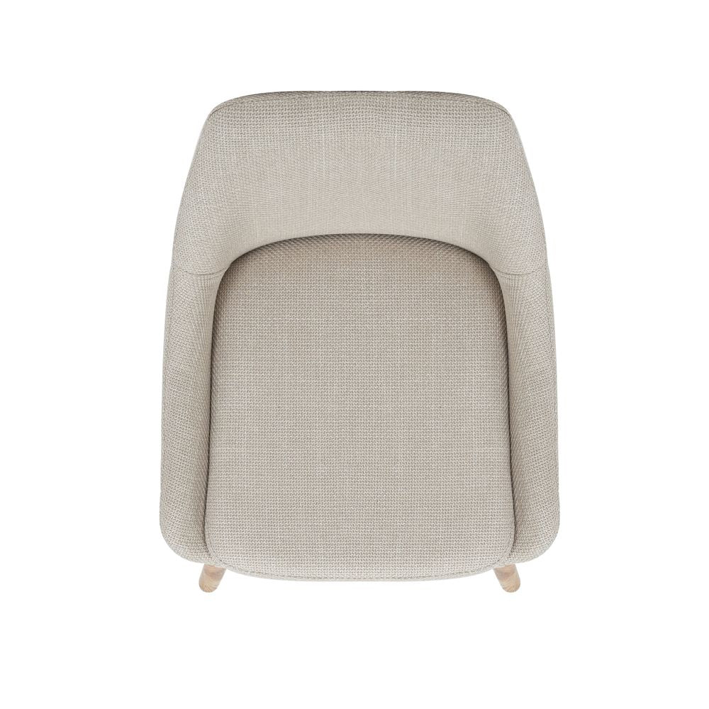Chaise snack en tissu crème pied chêne