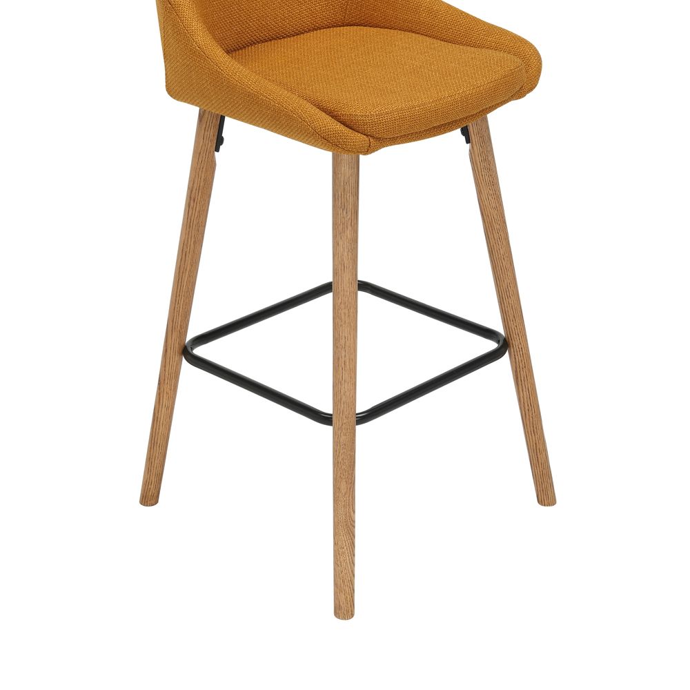 Chaise snack en tissu ocre pied chêne