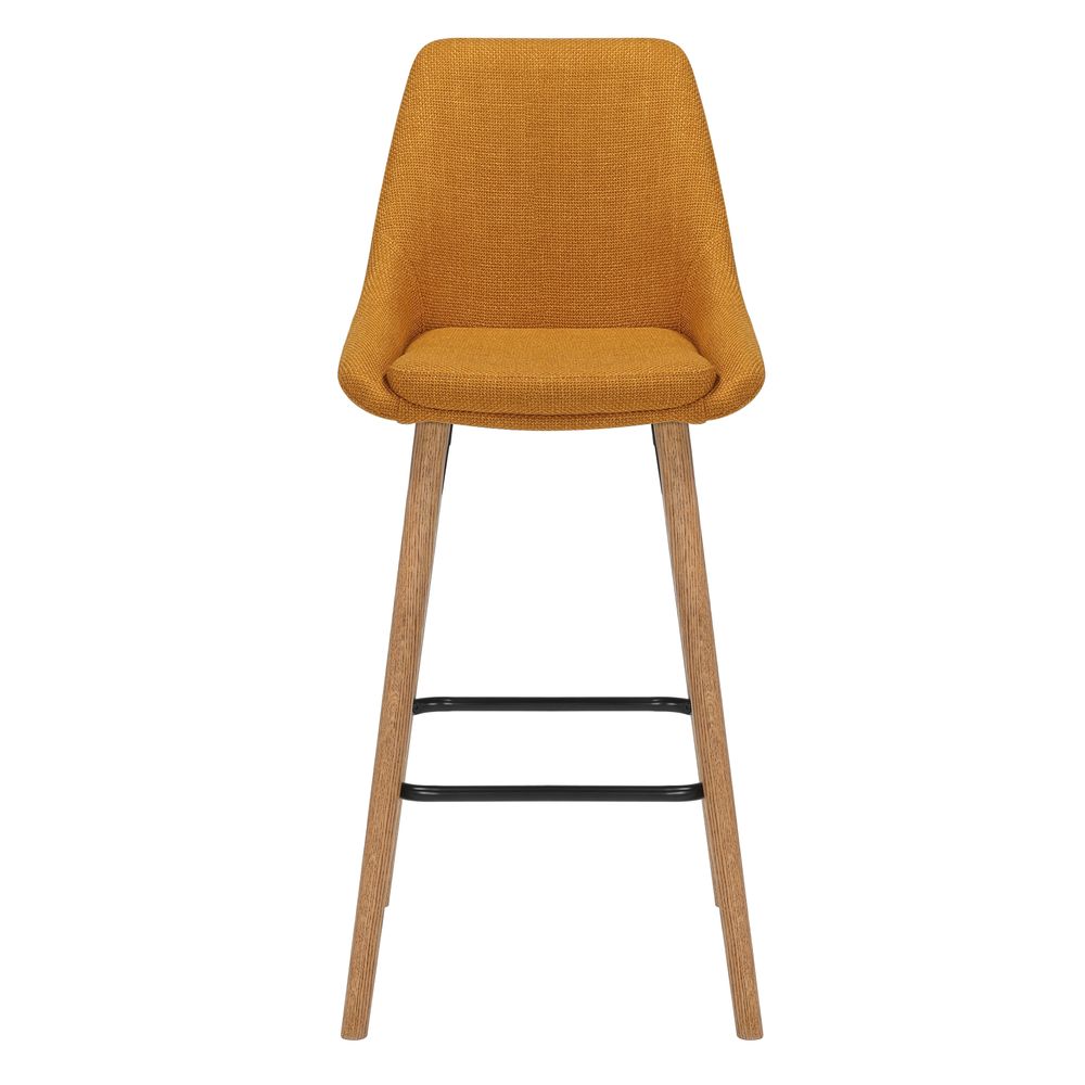 Chaise snack en tissu ocre pied chêne