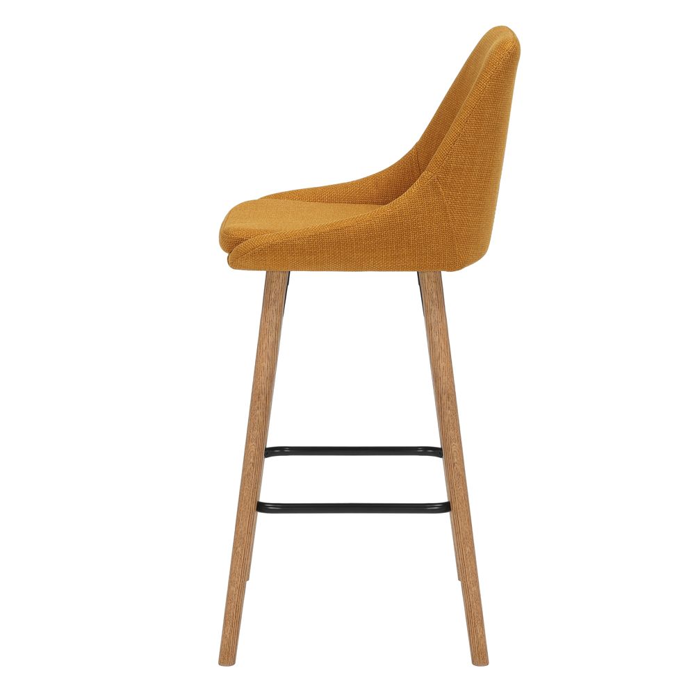 Chaise snack en tissu ocre pied chêne