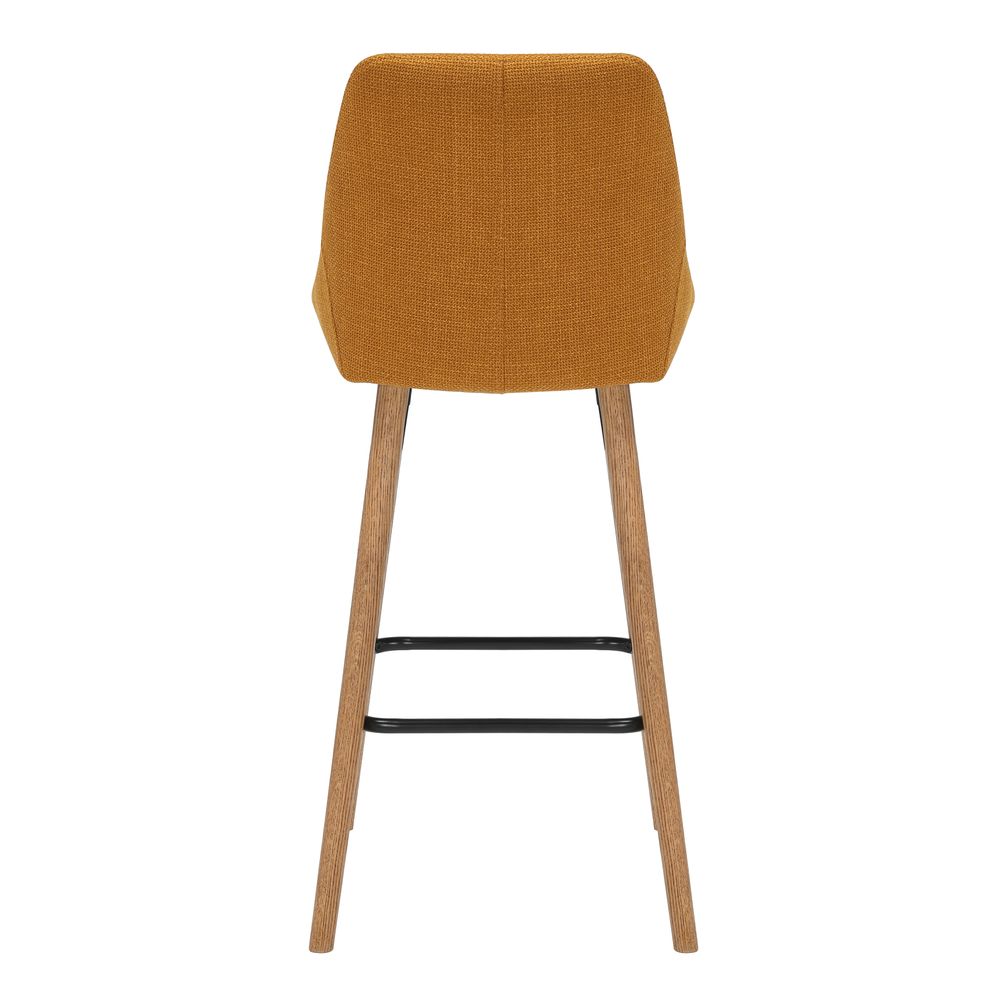 Chaise snack en tissu ocre pied chêne