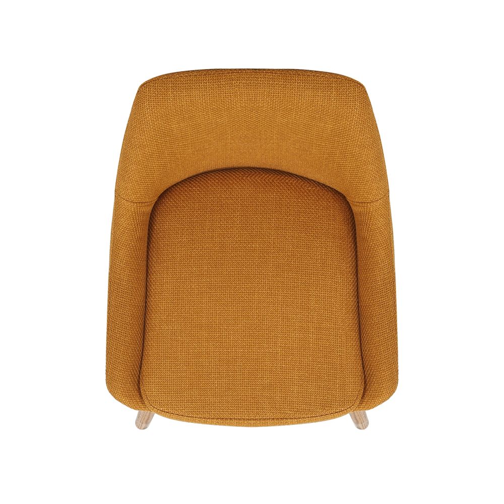 Chaise snack en tissu ocre pied chêne