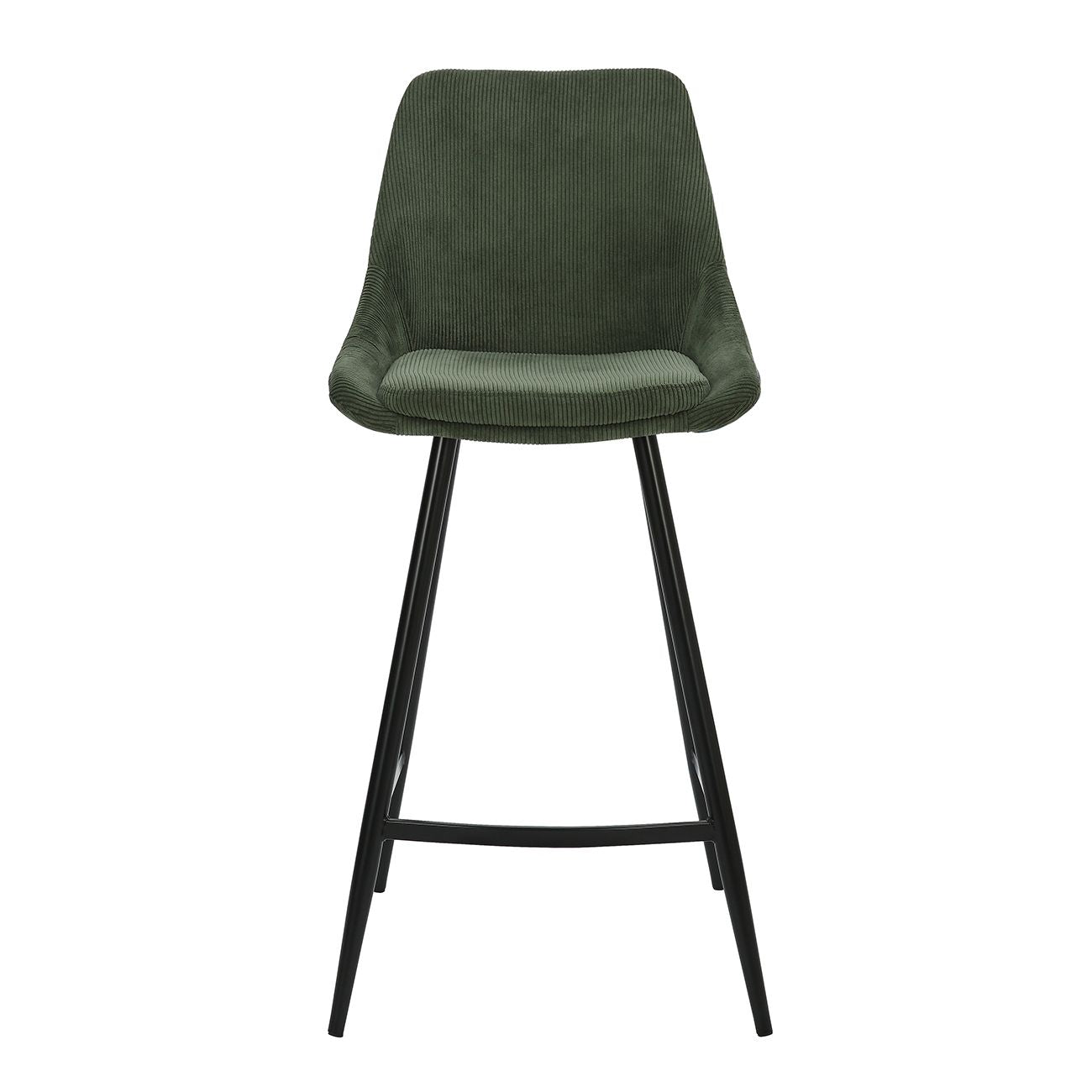 Chaise snack en velours côtelé vert sapin BARI