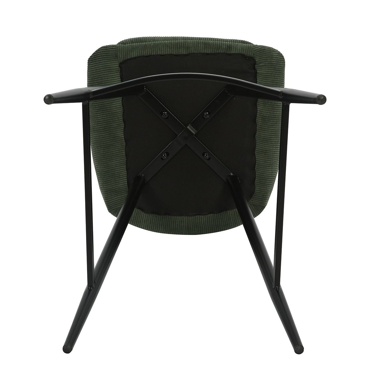 Chaise snack en velours côtelé vert sapin BARI
