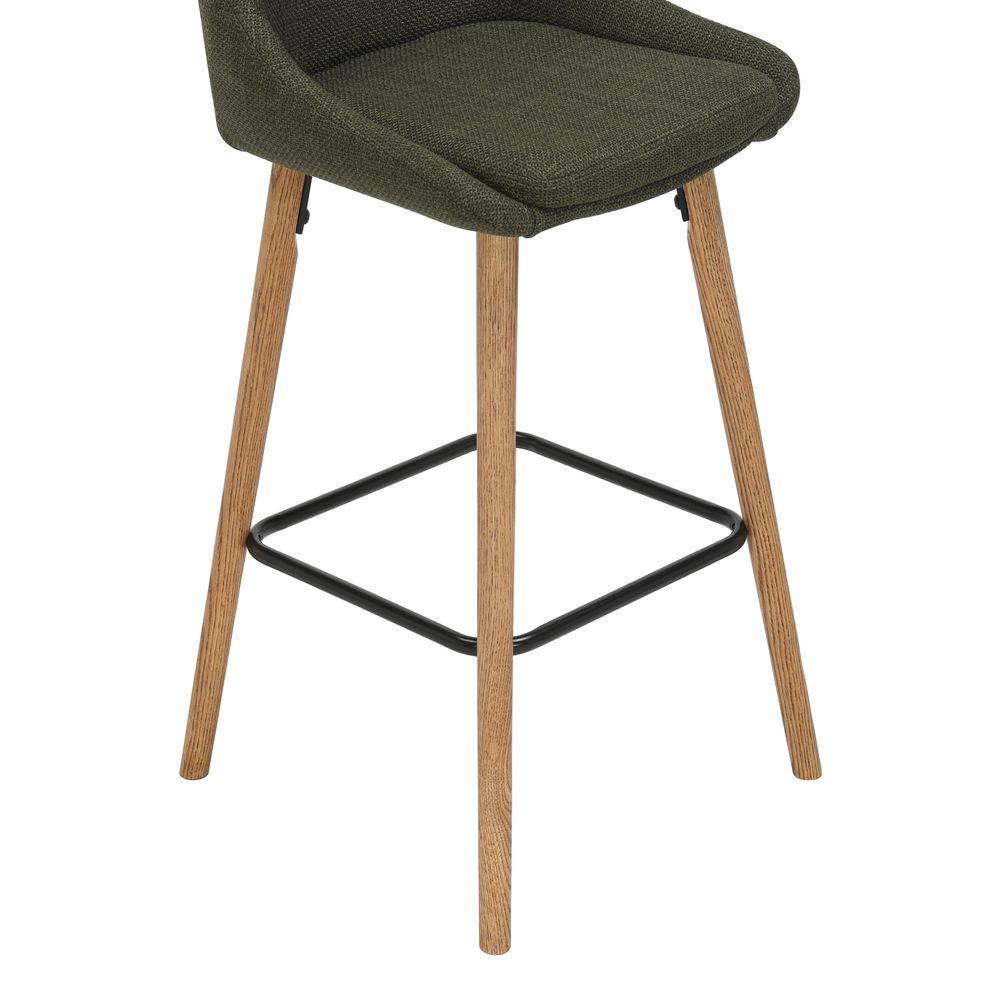 Chaise snack en tissu kaki pied chêne