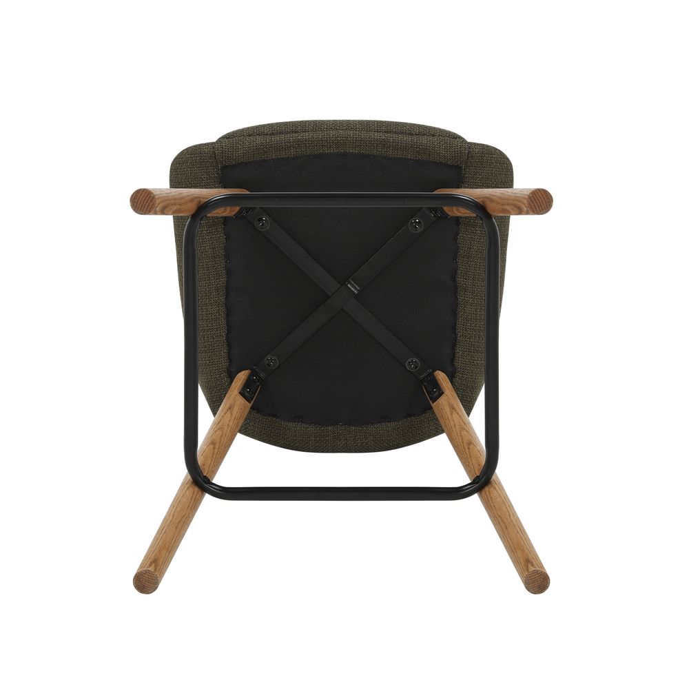 Chaise snack en tissu kaki pied chêne