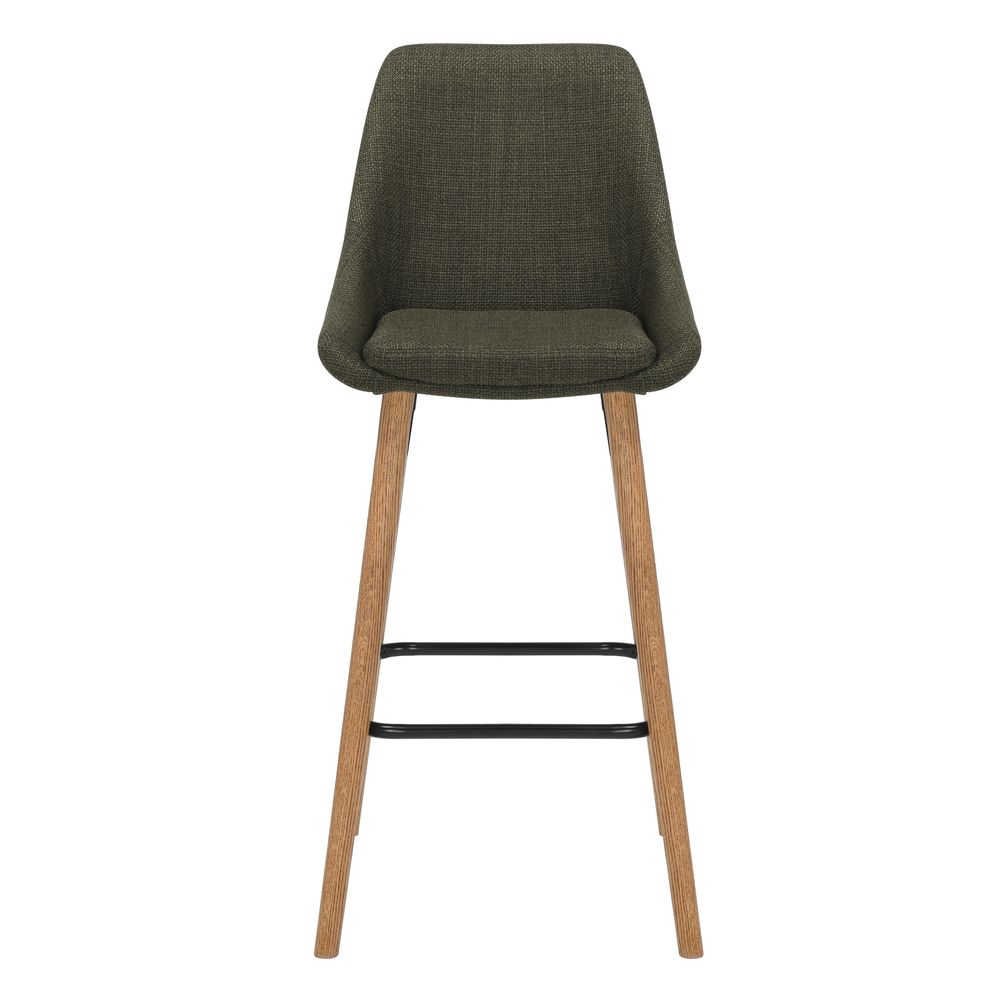Chaise snack en tissu kaki pied chêne