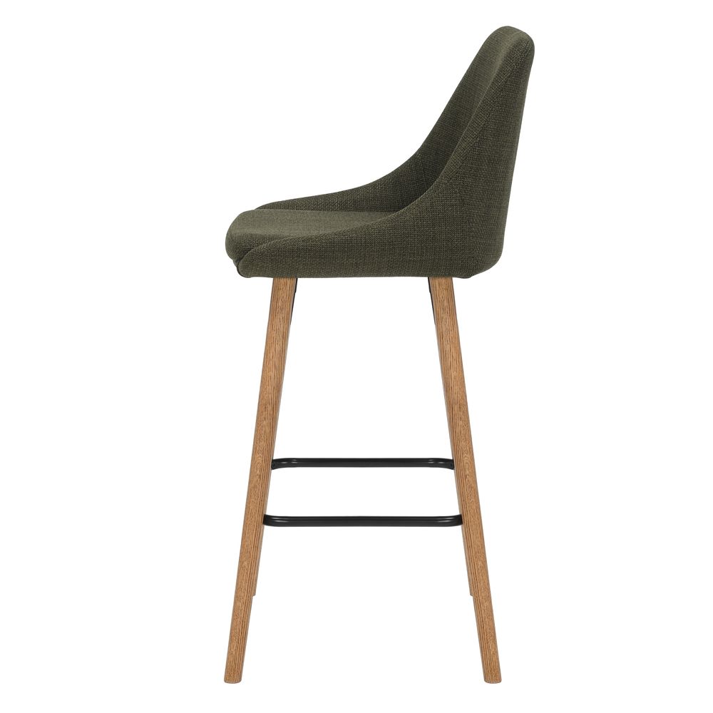 Chaise snack en tissu kaki pied chêne