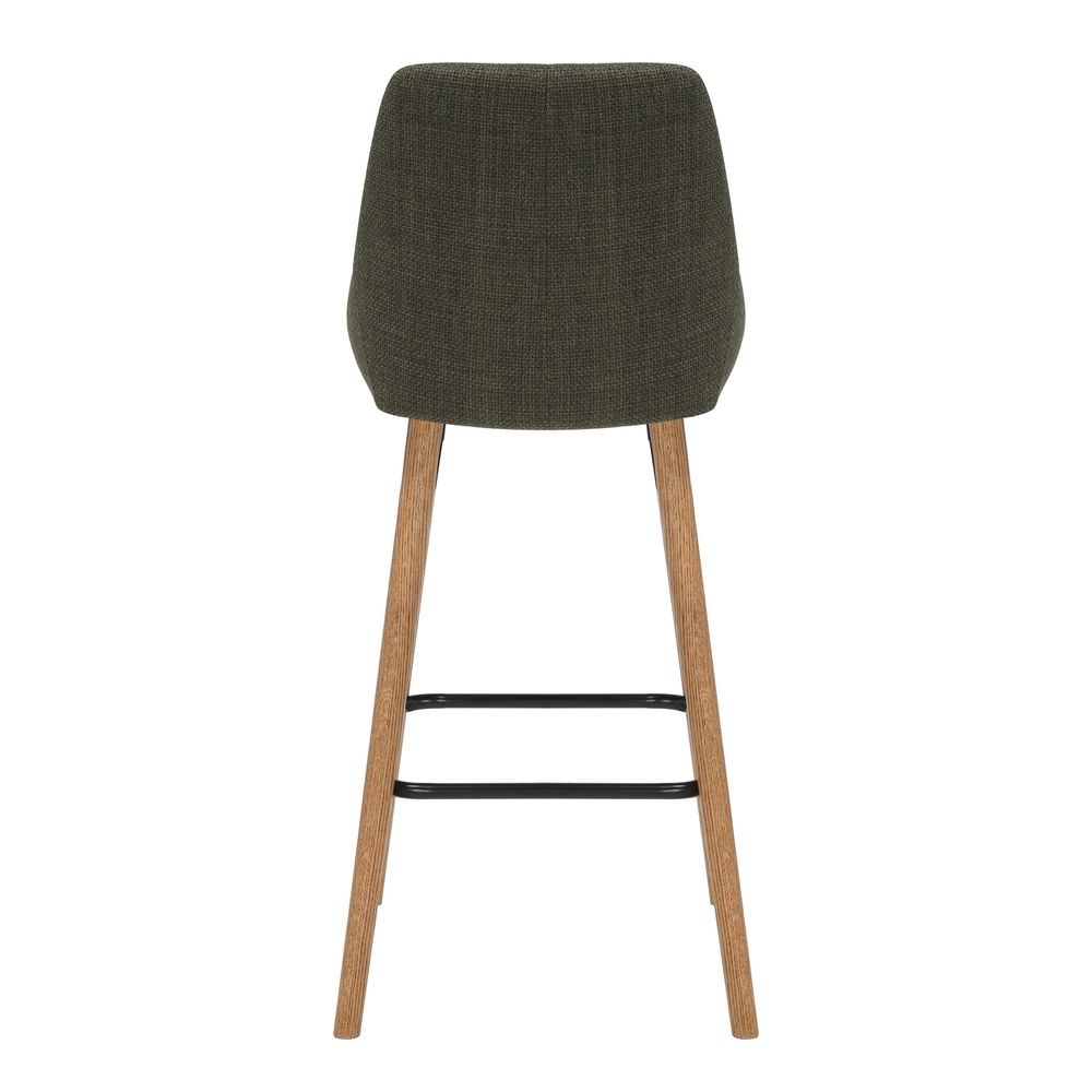 Chaise snack en tissu kaki pied chêne